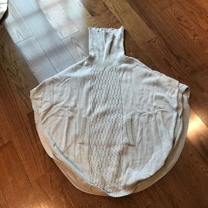 CAbi cowl neck poncho gray.